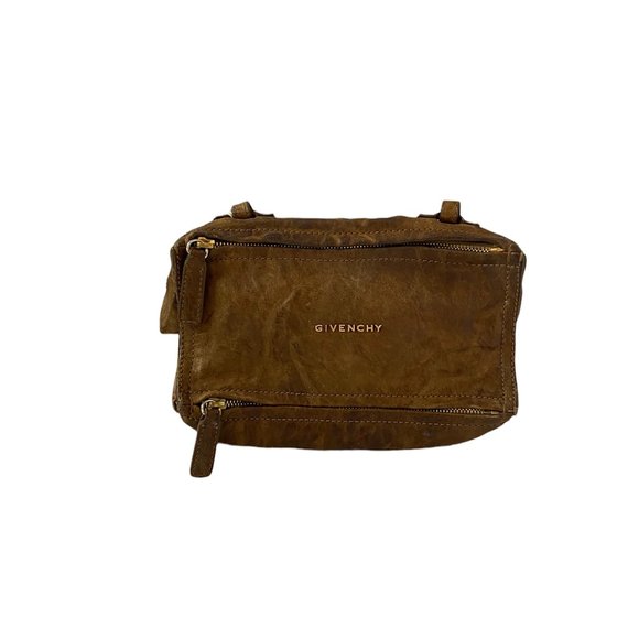 Authentic Brown Givenchy Distressed Leather Pandora Purse - Picture 1 of 4